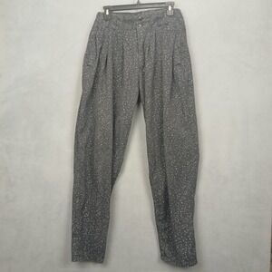 Code Zero Pants Womens 29L Black White Spotted Pleated Front Casual Straight Leg